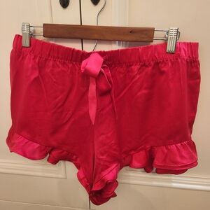 Victoria's Secret Red Sz L Ruffled Sleep Shorts